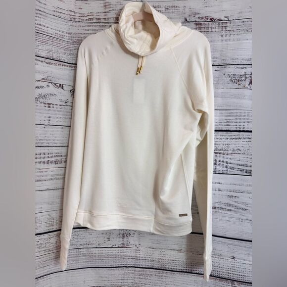 Alala Fleece Pullover Sweatshirt Womens Size Large Bone Funnel Neck pullover - Picture 6 of 15